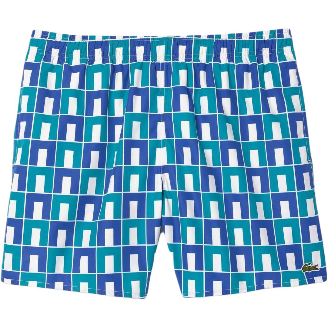 LACOSTE Monogram print Drawstring Swim Shorts