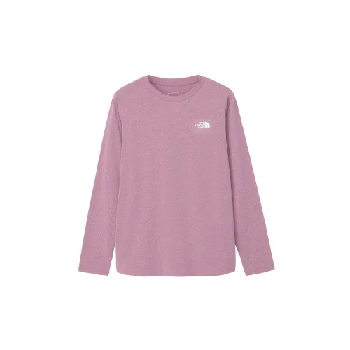 THE NORTH FACE T Shirts Women's Pink Purple Crew Neck Moderate Straight Fit