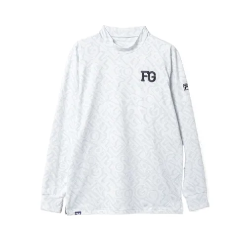 FILA Golf Collection Shirts Men's White Stand Collar Thin