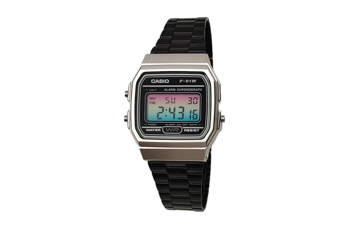 CASIO Custom Collection Quartz Movement Stainless Steel Strap Watch Men's Watches Black Dial
