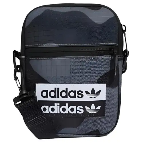 Adidas Originals Adidas Polyester Shoulder Bag, Crossbody Bag Unisex Black Gray
