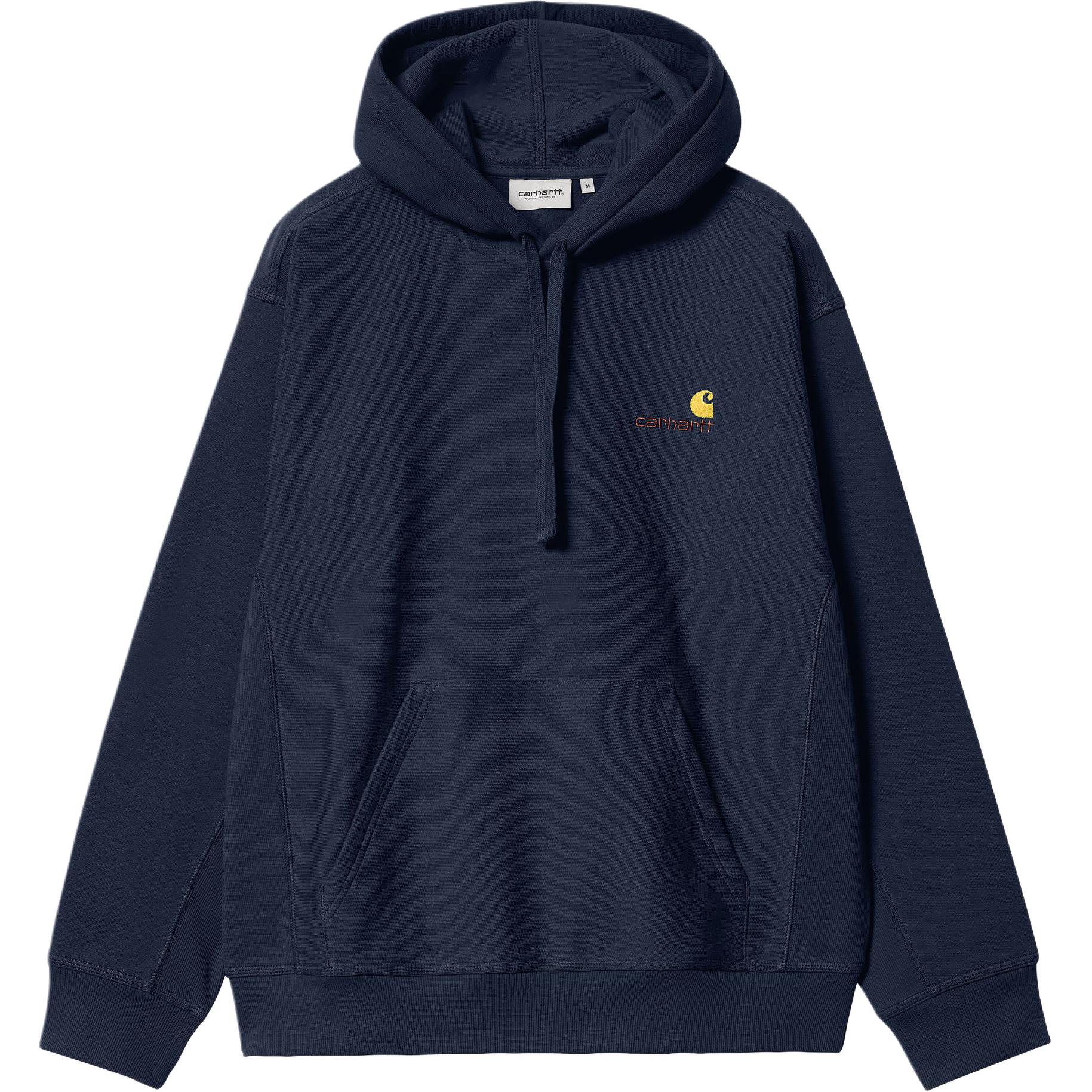 Мужское худи Carhartt WIP SS24 Hooded American Script Sweat (бордовое)