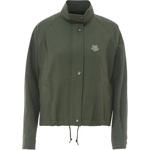 KENZO Jackets Women's Army Green Stand Collar Moderate Other