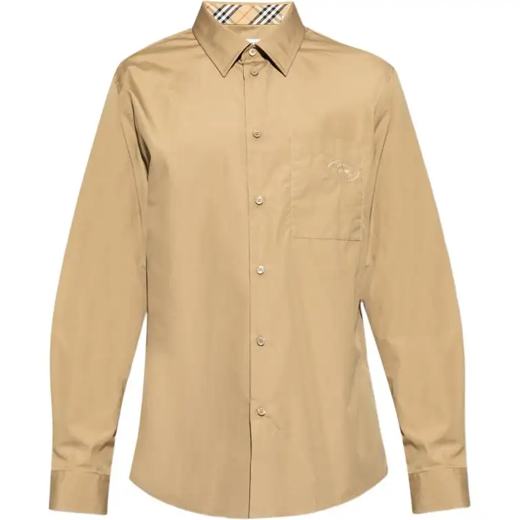 Burberry Logo Embroidered Long Sleeved Shirt