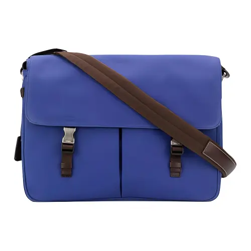 PRADA Cotton Shoulder Bag Men's Blue
