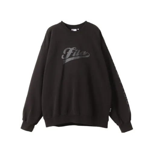FILA Sweatshirts Men's Black Crew Neck Moderate