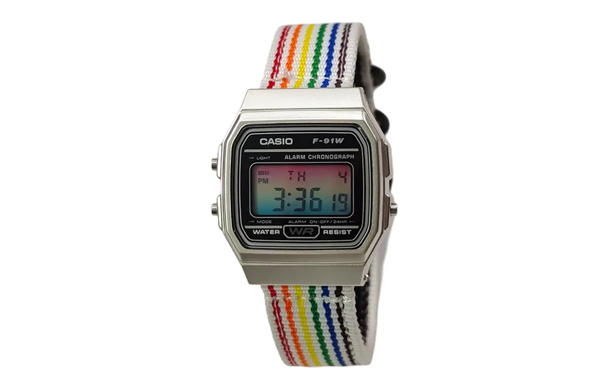 CASIO Custom Collection Quartz Movement Nylon Strap Watch Men's Watches Black Dial