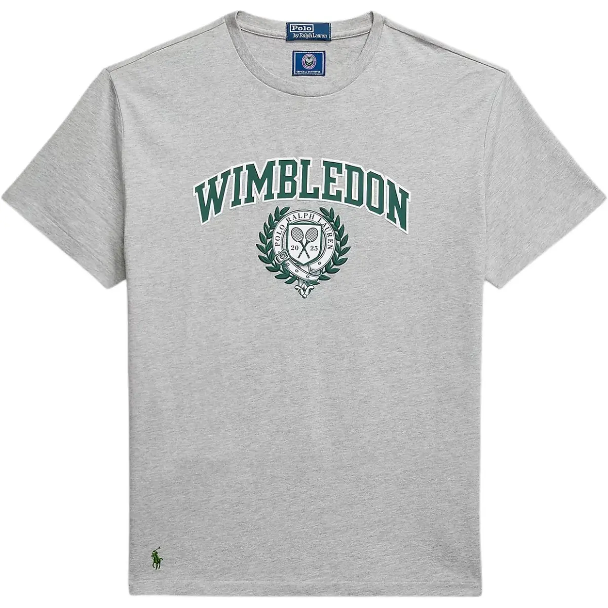 Polo Ralph Lauren Wimbledon SS25 T Shirt Classic Version Men's Gray