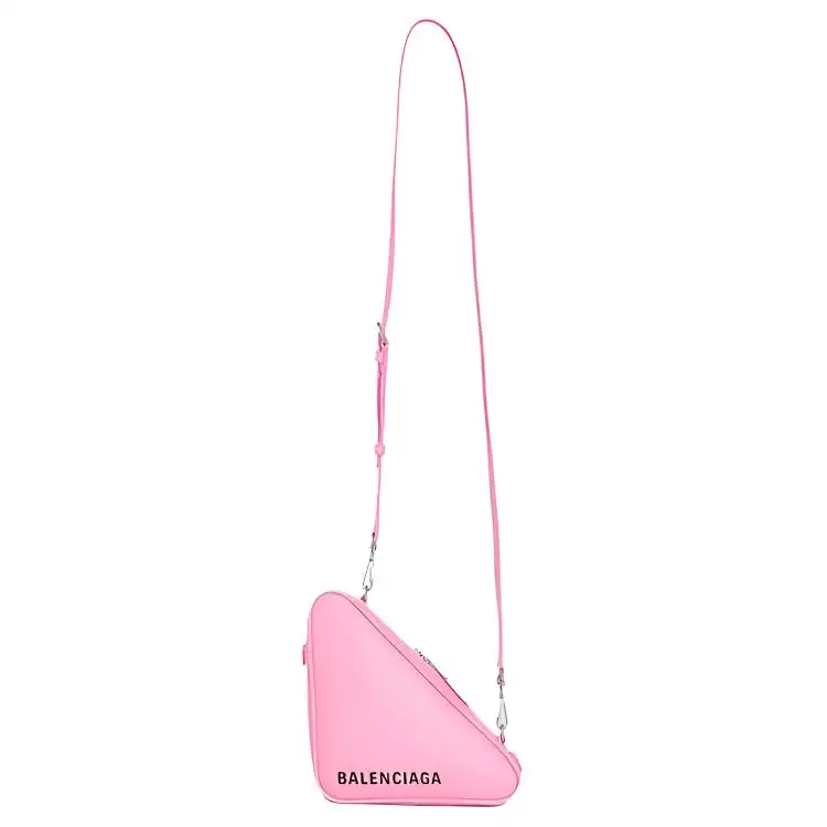 Balenciaga Triangle Leather Shoulder Bag, Crossbody Bag Women's Pink