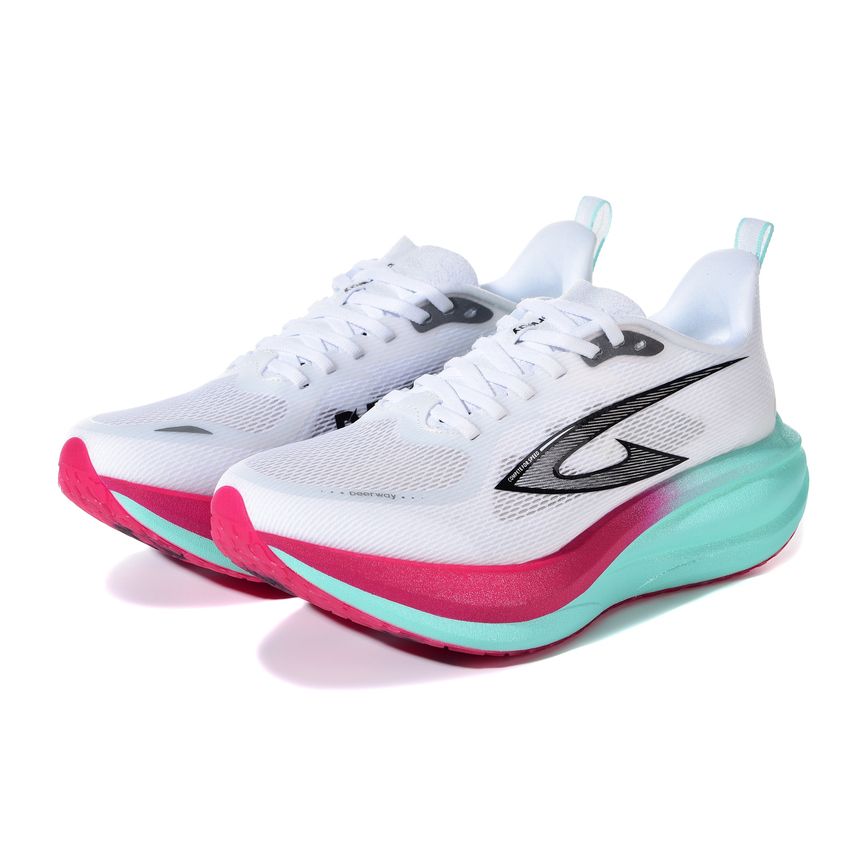 DEERWAY Running Shoes Unisex Low Top Plum Pink White