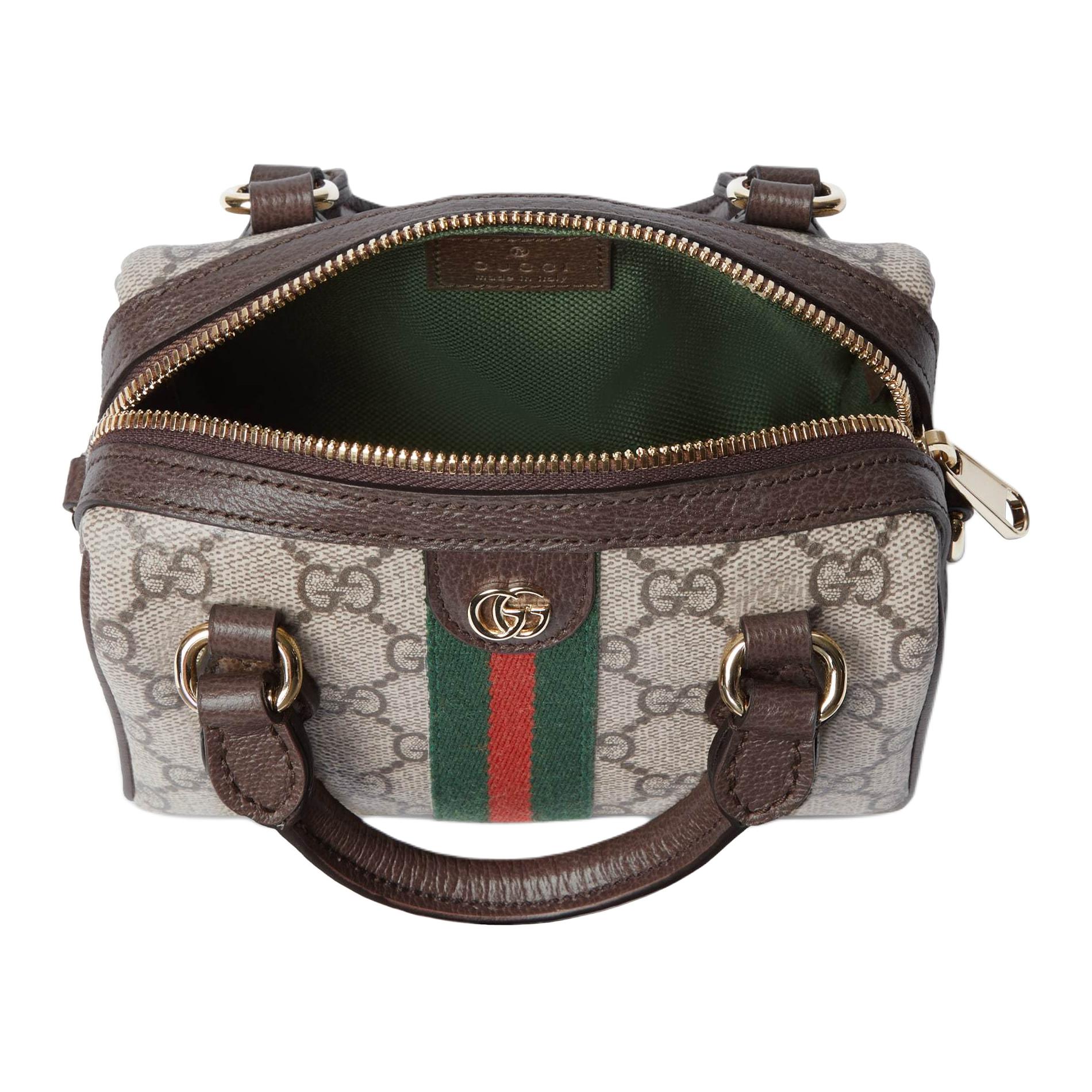 Женская сумка Gucci Ophidia GG (бежево-коричневая) — фото 4