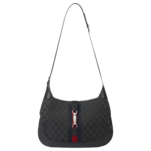 Balenciaga GUCCI Collaboration Coated Canvas With Cow Leather Crossbody Bag, Shoulder Bag Medium Women's Black