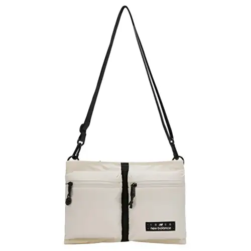 New Balance Fabric Messenger Bag, Shoulder Bag, Crossbody Bag Unisex White