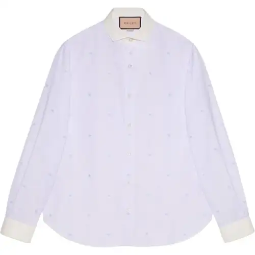 GUCCI Shirts Men's White Lapel Moderate