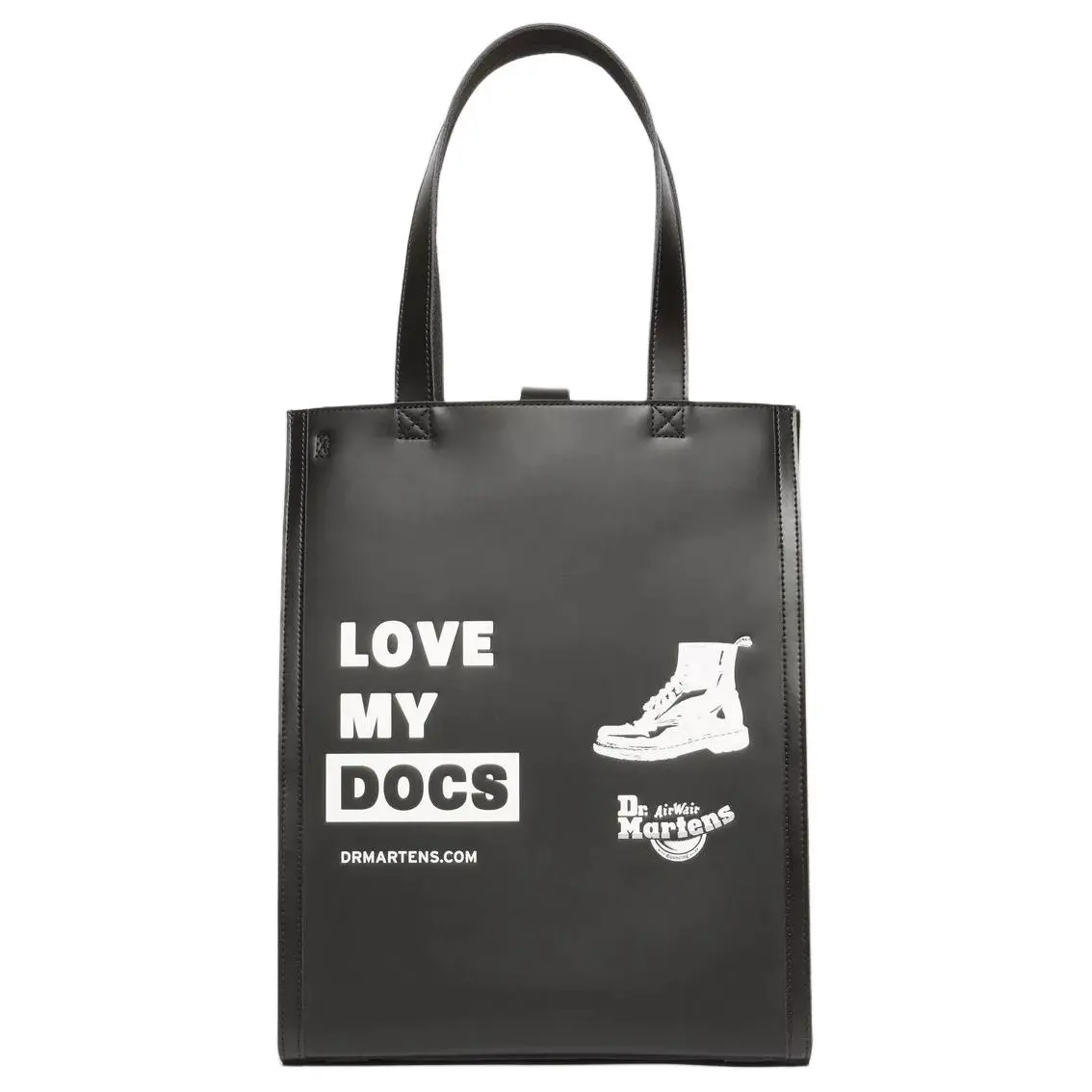 Dr.Martens Cow Leather Tote Bag, Shopping Bag, Shoulder Bag Medium Unisex Black