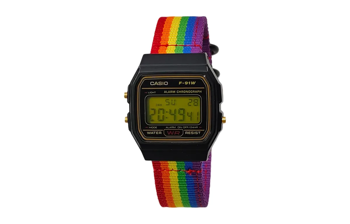 CASIO Custom Collection Quartz Movement Nylon Strap Watch Men's Watches Black Dial
