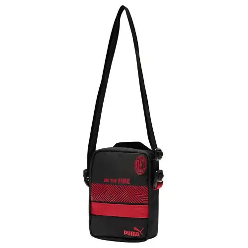PUMA Fabric Shoulder Bag Unisex Black & Red