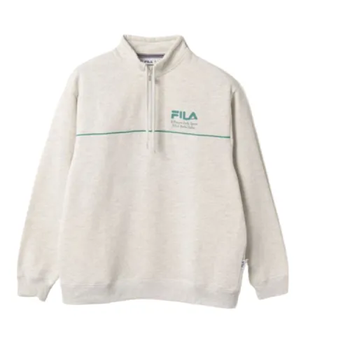 FILA Sweatshirts Men's White Stand Collar Moderate