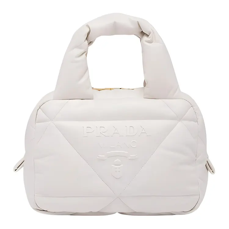PRADA Nappa Leather Shoulder Bag, Crossbody Bag, Handbag Women's White