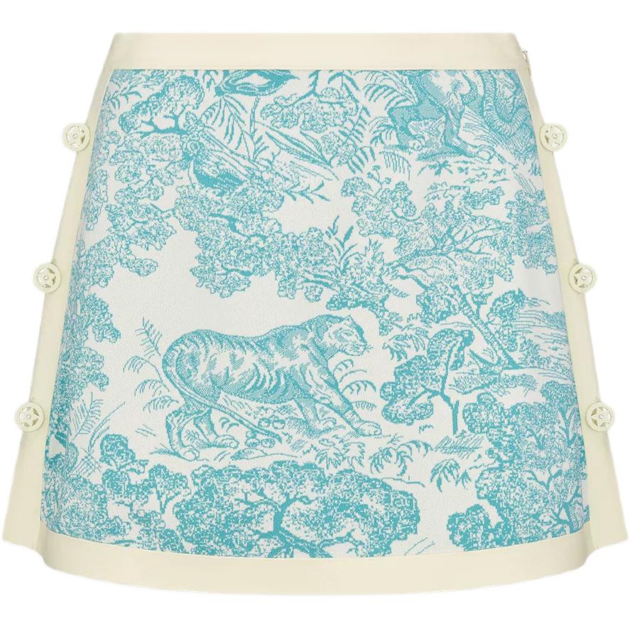 DIOR Dior Dioriviera FW25 Sauvage Rui printed pattern mid-waist short casual skirt women's green