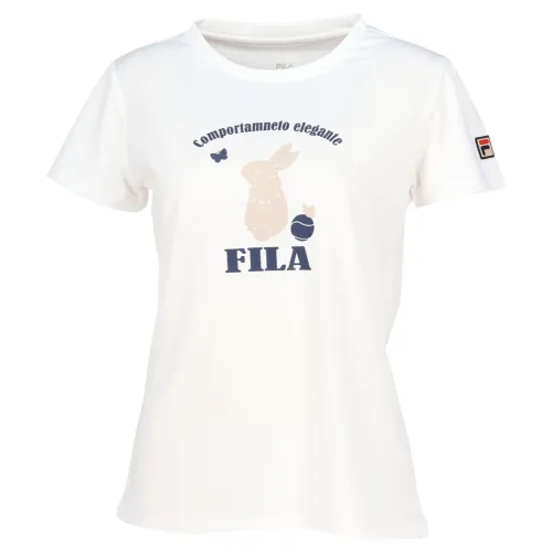 FILA T Shirts Women's White Crew Neck Moderate