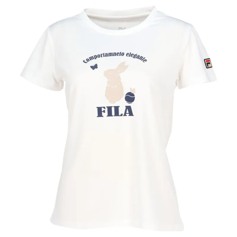 FILA T Shirts Women's White Crew Neck Moderate