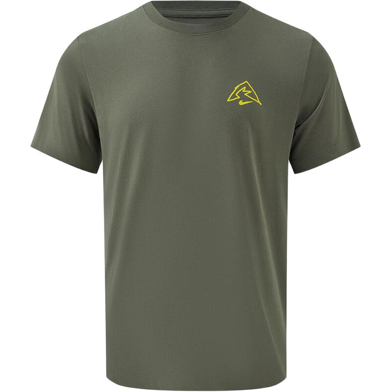 Nike Running T Shirts Men’s Army Green Crew Neck Moderate