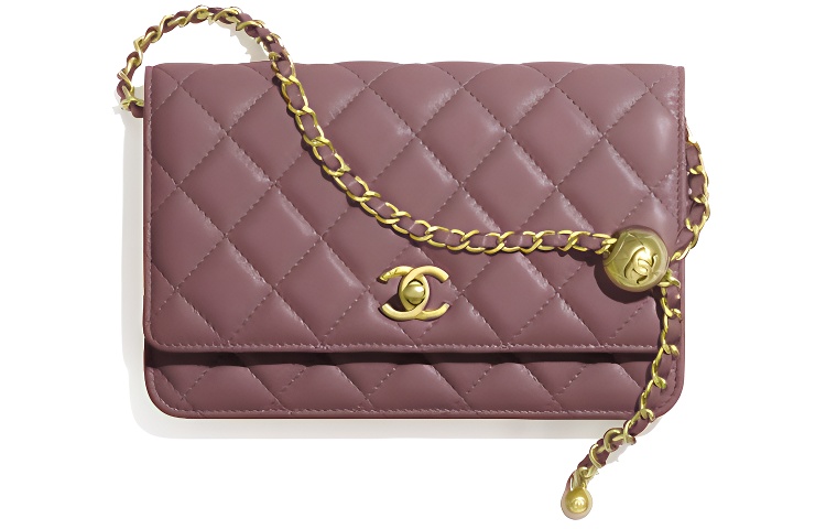 CHANEL WOC Smooth Lambskin Crossbody Bags Mini Women's Burgundy