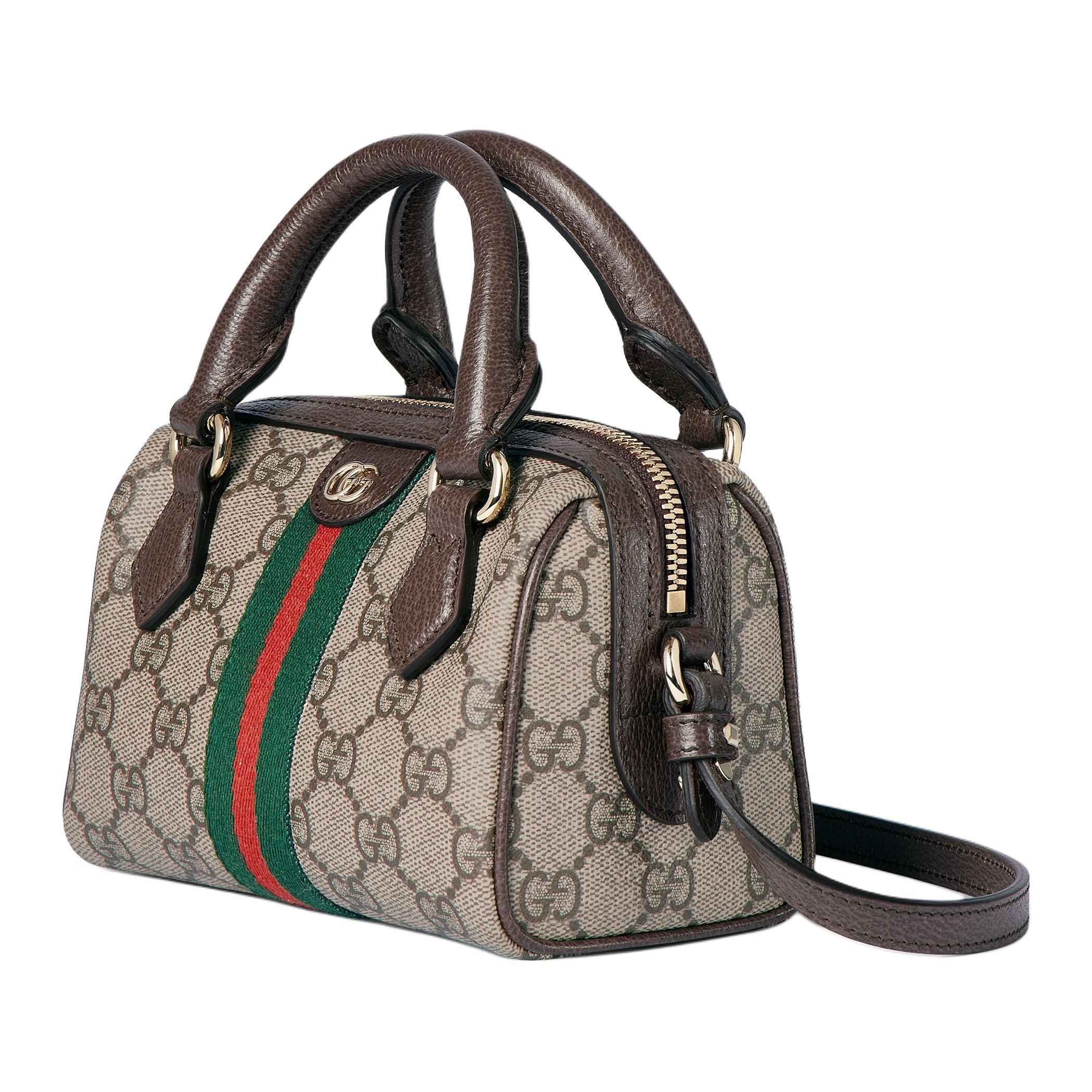 Женская сумка Gucci Ophidia GG (бежево-коричневая) — фото 2