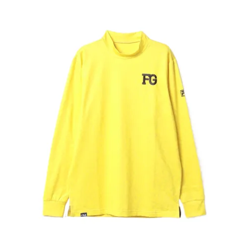 FILA Golf Collection Shirts Men's Yellow Stand Collar Thin