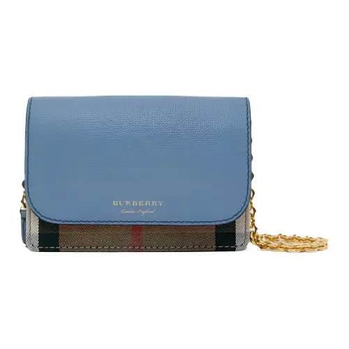 Burberry Kaff Leather Shoulder Bag, Crossbody Bag Women's Slate Blue