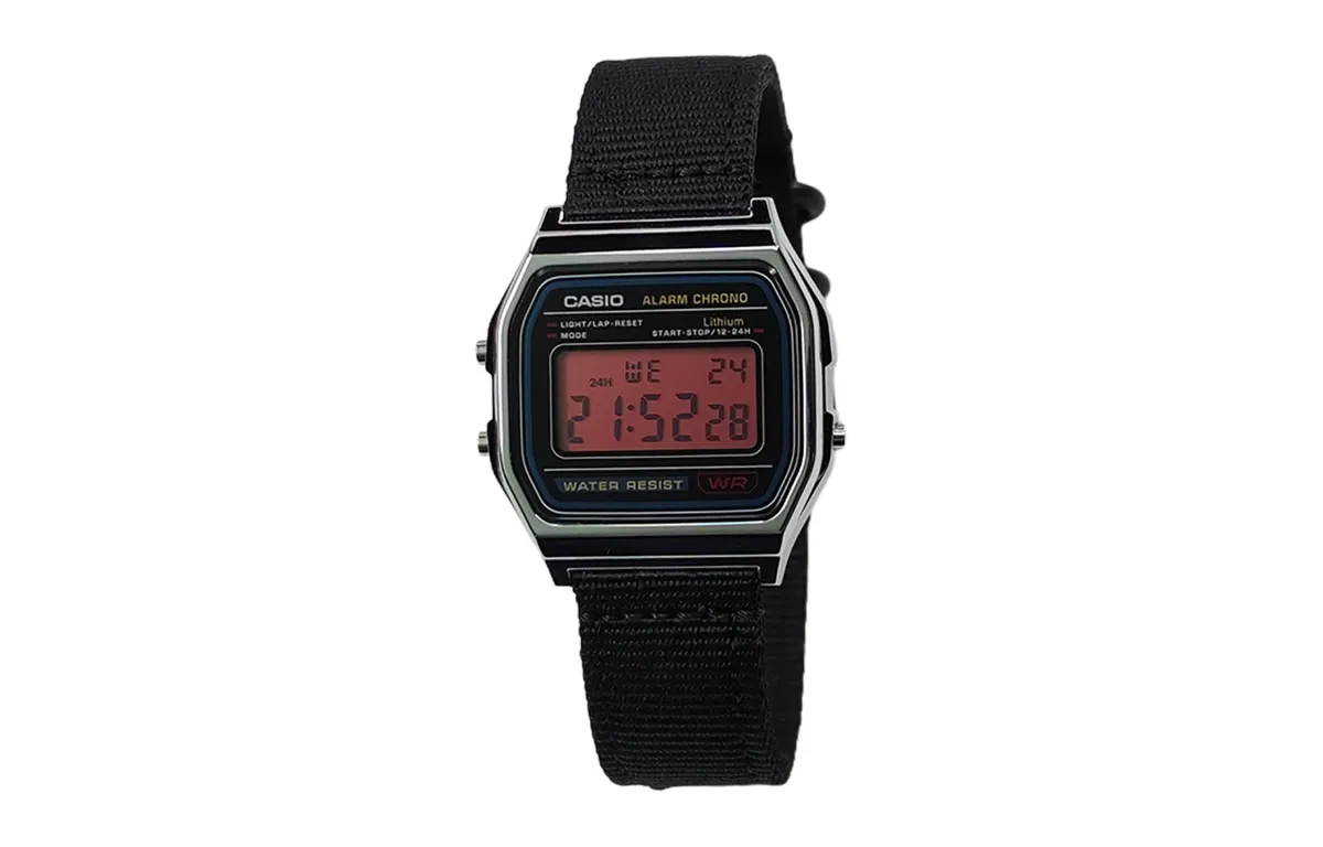 CASIO Custom Collection Quartz Movement Nylon Strap Watch Unisex Black Dial