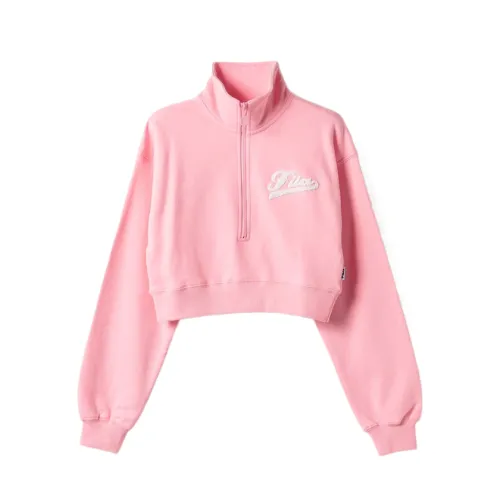 FILA Cropped Coats Women's Pink Stand Collar Moderate