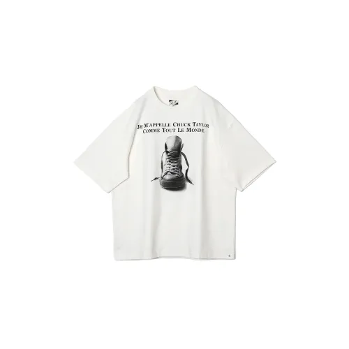 Converse X Weber T Shirts Unisex White Crew Neck Moderate Straight Fit