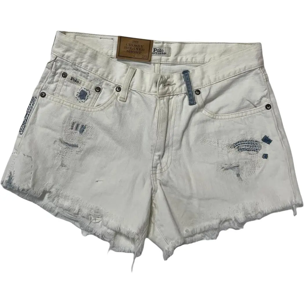 Polo Ralph Lauren Denim Shorts Loose Fit Women's White