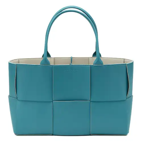 Bottega Veneta Sheepskin Tote Bag, Shopping Bag, Handbag Women's Aqua Green