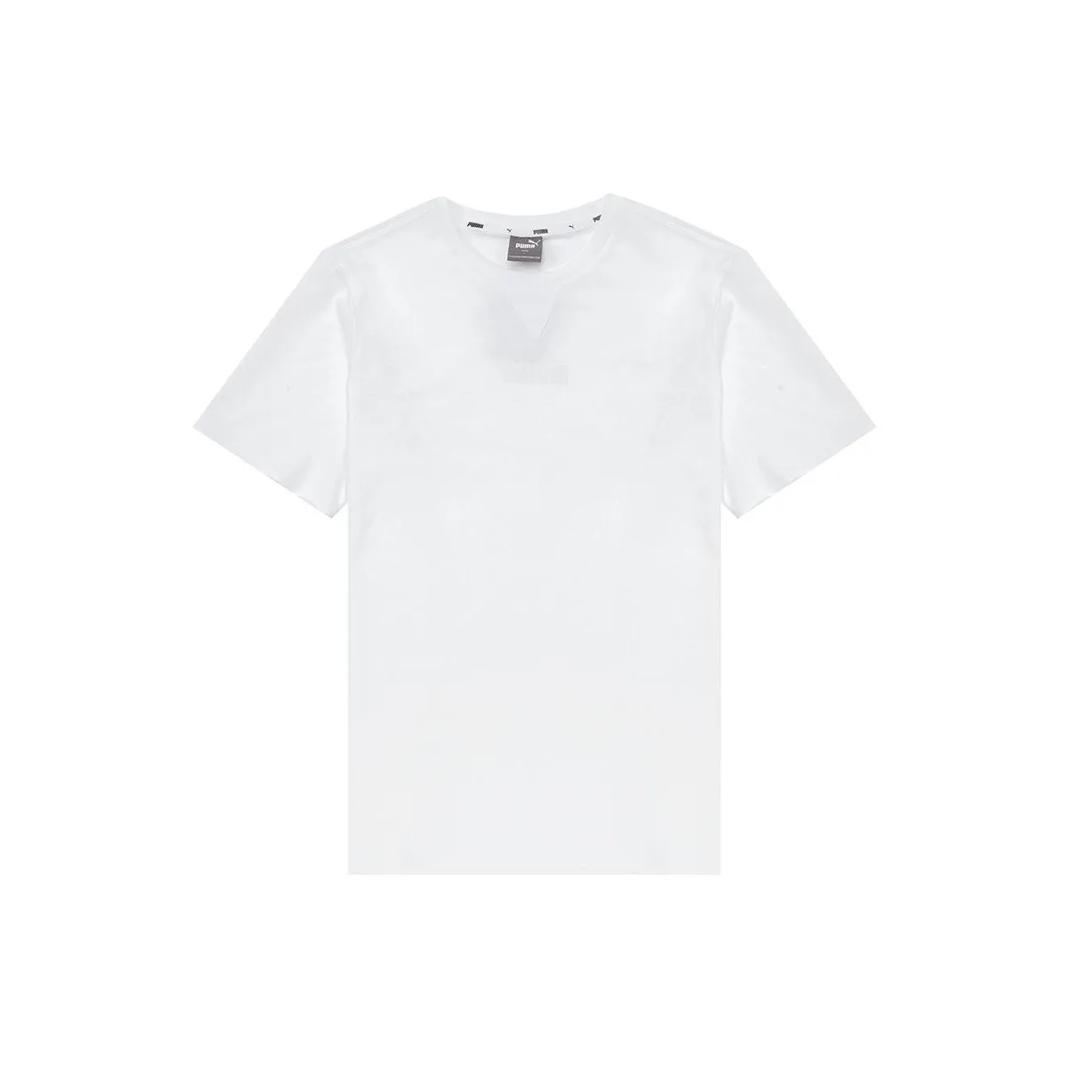 PUMA T-Shirts Men's White Crew Neck Moderate Straight Fit