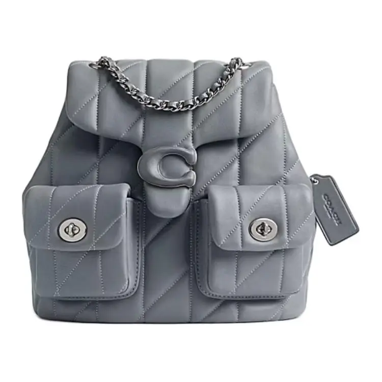 COACH Tabby Sheepskin Backpack Small Women's Gray Blue