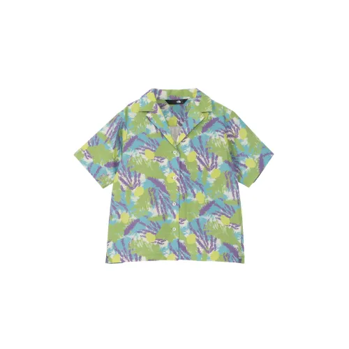 THE NORTH FACE Shirts Women's Light Green Lapel Thin Hawaii