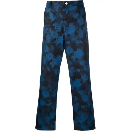 KENZO Casual Pants Men's Blue Moderate Straight Fit Pants