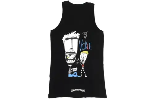 Chrome Hearts Tank Tops Men's Black Crew Neck Thin Straight Fit