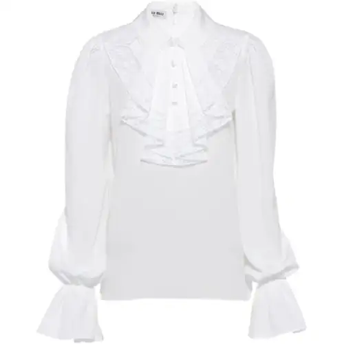 MIU MIU Shirts Women's White Lapel Moderate Other