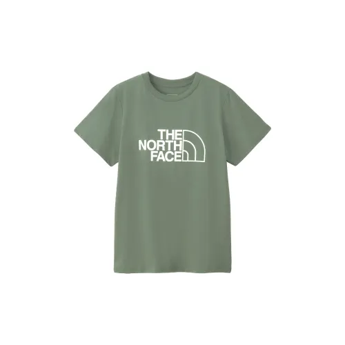 THE NORTH FACE T Shirts Women's Green Crew Neck Moderate Straight Fit