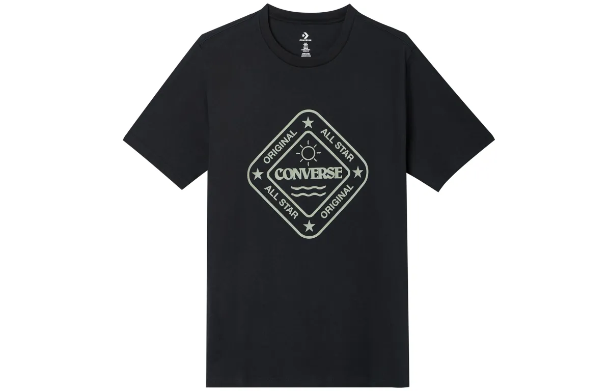 Converse T-Shirts Men's Black Crew Neck Moderate Straight Fit