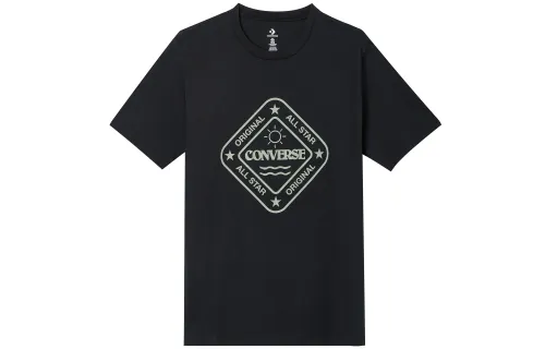 Converse T Shirts Men's Black Crew Neck Moderate Straight Fit