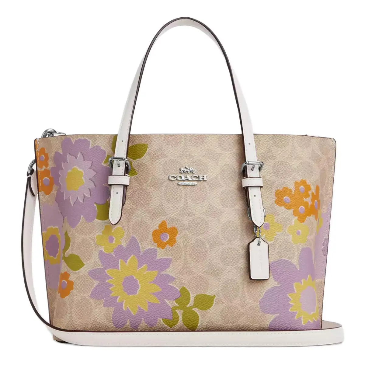 COACH Mollie Coated Canvas Handbag Medium Women's Sand
