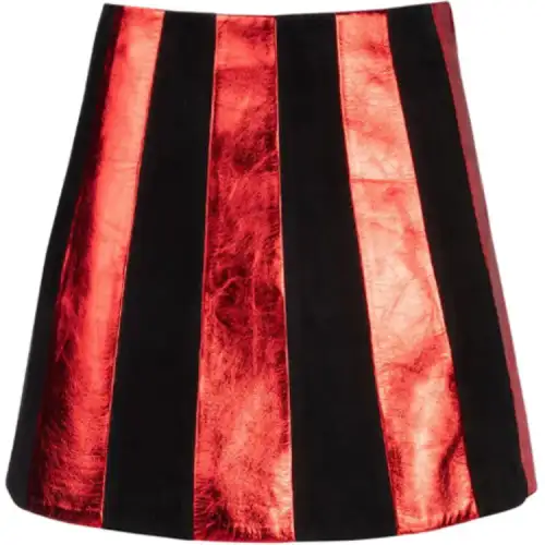 MIU MIU Leather Short Skirts Women's Red