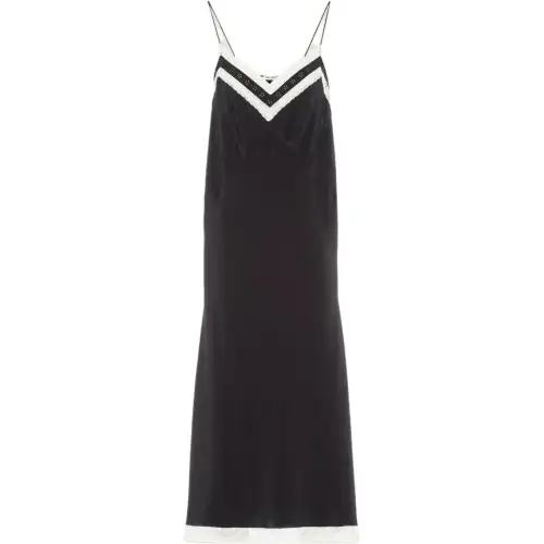 MIU MIU Sleeveless Dresses Women's Black V Neck Moderate