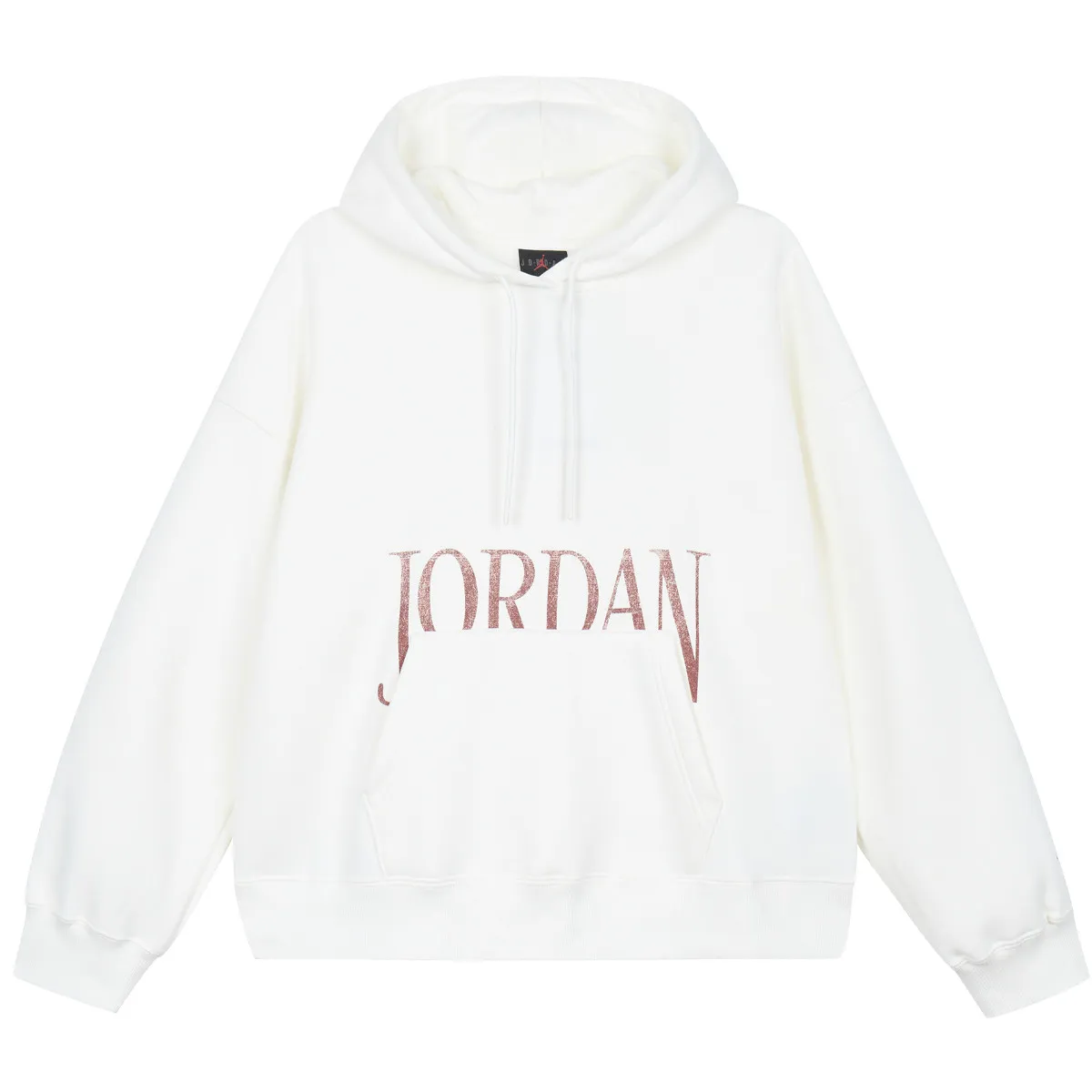 Jordan Brooklyn Fleece Letter Print Fleece Lined Long Sleeved Hooded American Vintage Sweatshirt Women's Sail White