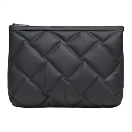 Bottega Veneta Intrecciato Calfskin With Nylon Clutch Men's Black
